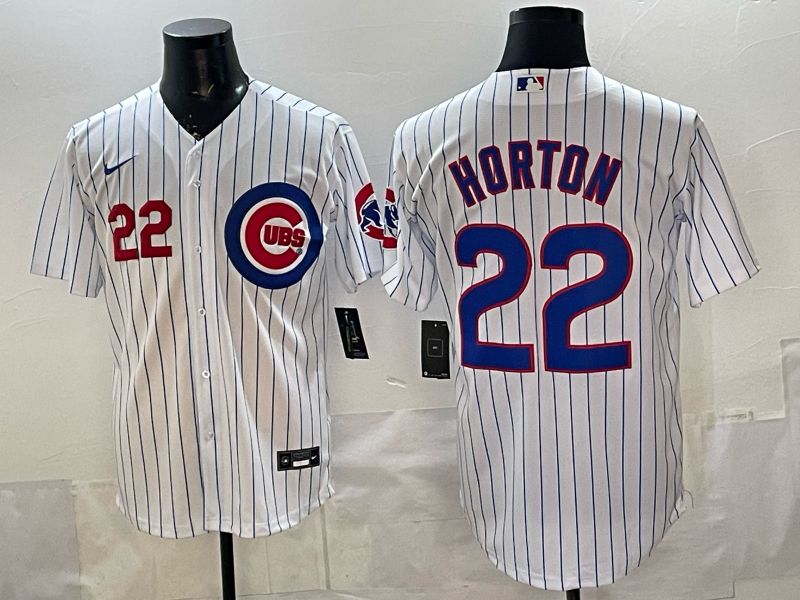 Men Chicago Cubs #22 Horton White Stripe Game 2026 Nike MLB Jersey style 005